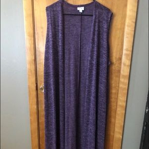 LuLaRoe Purple Heathered Joy Cardigan Vest